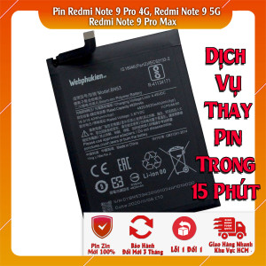 Pin Webphukien cho Xiaomi Redmi Note 9 Pro 4G, Redmi Note 9 5G, Redmi Note 9 Pro Max  Việt Nam - BN53 5020mAh
